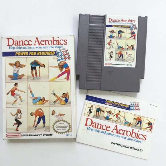 Nintendo NES Power Pad & Dance Aerobics Floor Mat Game Cartridge Vintage 1988 - Picture 5 of 16